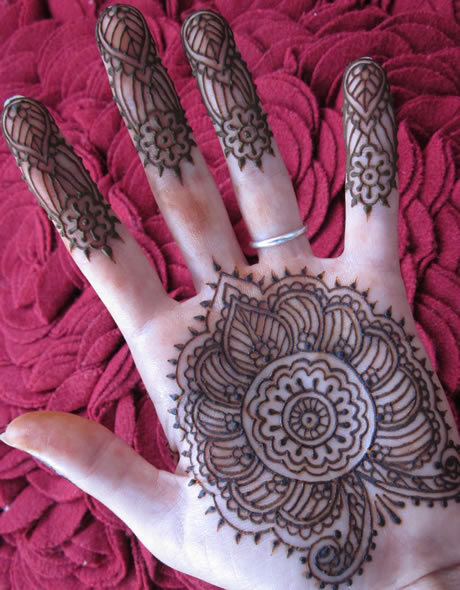 Henna Tattoo Before Paste is Removed